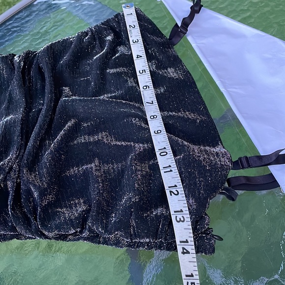 Black metallic asymmetric dress - Picture 3 of 7